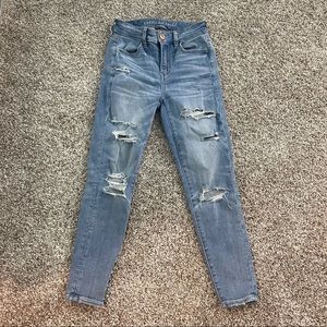 Ripped High rise skinny jeans